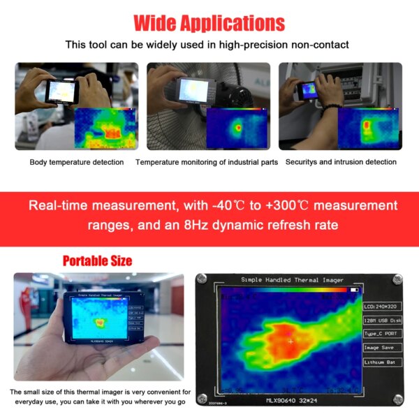 Imageur thermique portatif-40 ℃ à 300 ℃, écran LCD 2.8 pouces – Image 3