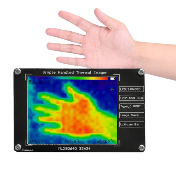 Imageur thermique portatif-40 ℃ à 300 ℃, écran LCD 2.8 pouces