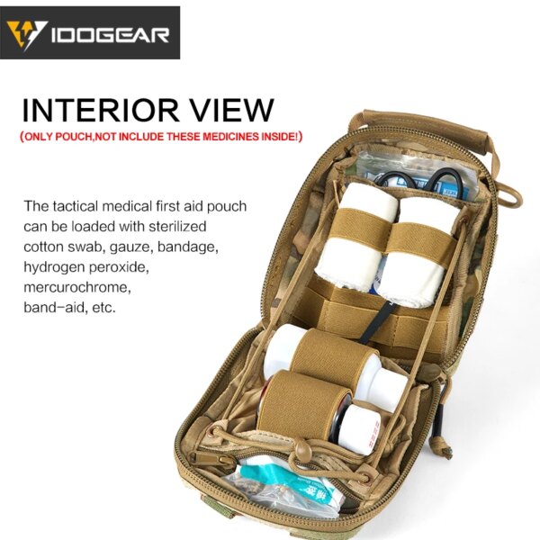 pochette medicale tactique MOLLE, pochette utilitaire de premiers secours Airsoft chasse – Image 3