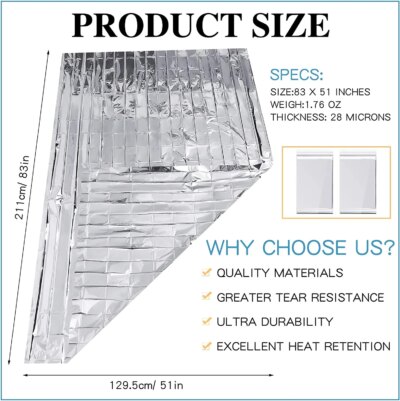 Couverture militaire de survie en cas d'urgence, imperméable