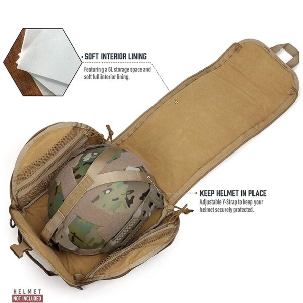 Sac de rangement pour casque tactique, sac de rangement rembourré pour casque Airsoft – Image 3
