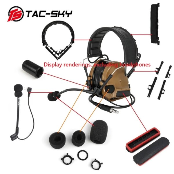 Casque tactique TS TAC-SKY, accessoires de remplacement, couvercle de batterie, Microphone, Comtac iii, casque C3