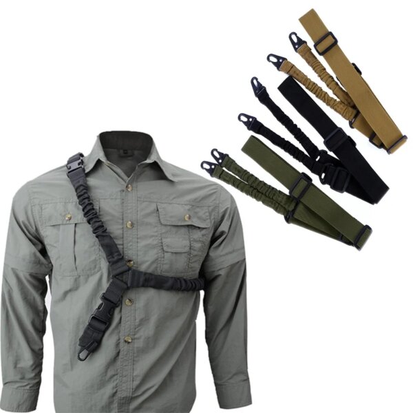 Sangle d'épaule pour fusil tactique à point unique en nylon pour airsoft, ajustable – Image 6