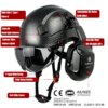 Visière de casque de sécurité à motifs en Fiber de carbone pour hommes, protège-oreilles