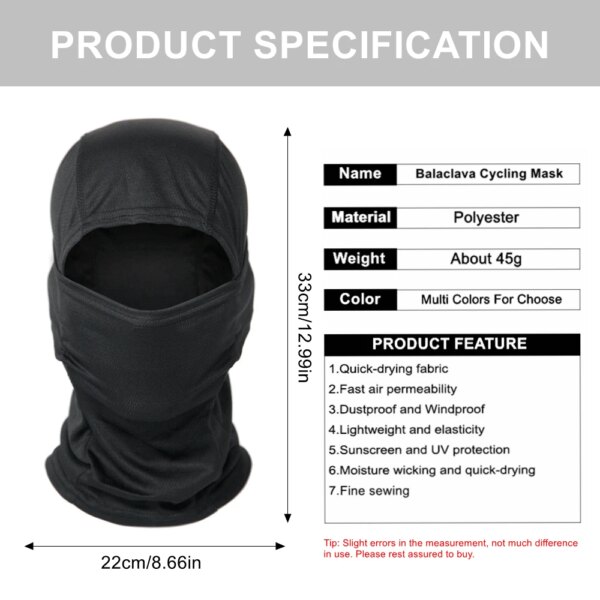 Cagoule de Camouflage tactique, masque facial complet, Ski, cyclisme, armée de chasse, écharpe – Image 5