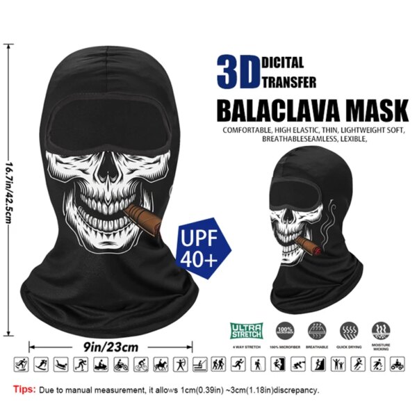 Cagoule de protection solaire pour l'extérieur, masque facial complet, tactique, militaire – Image 2