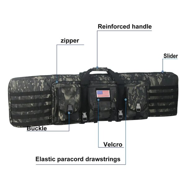 Étui à Double fusil tactique de 32 38 42 48 pouces, sac à dos pour fusil militaire Molle – Image 3