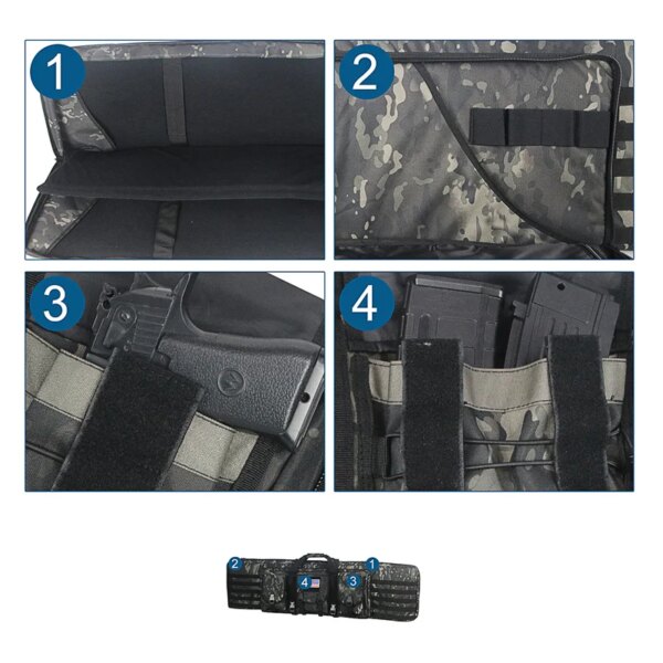 Étui à Double fusil tactique de 32 38 42 48 pouces, sac à dos pour fusil militaire Molle – Image 4