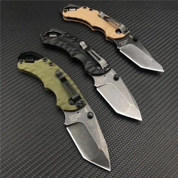 Kersaw Shuffle II 8750 Mini couteau de chasse pliable manuel Blackwash Tanto bord uni 8Cr13Mov lame tactique couteaux EDC de survie – Image 4