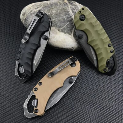 Kersaw Shuffle II 8750 Mini couteau de chasse pliable manuel Blackwash Tanto bord uni 8Cr13Mov lame tactique couteaux EDC de survie