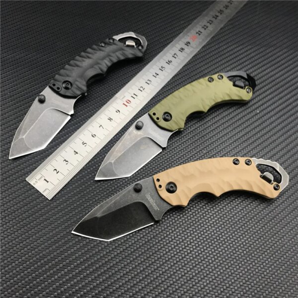 Kersaw Shuffle II 8750 Mini couteau de chasse pliable manuel Blackwash Tanto bord uni 8Cr13Mov lame tactique couteaux EDC de survie – Image 6