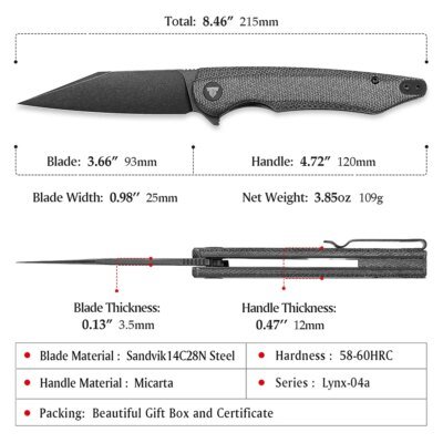 8522-705a2c.jpg couteau de chasse de poche pliant EDC, couteaux d'extérieur pliables avec lame en acier de 3.7