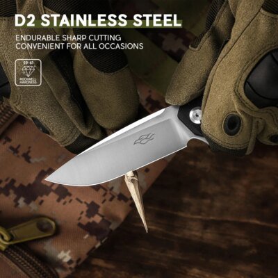 Firebird FH91 D2 lame G10 manche couteau pliant, outil de survie, couteau de poche tactique edc outil d'extérieur