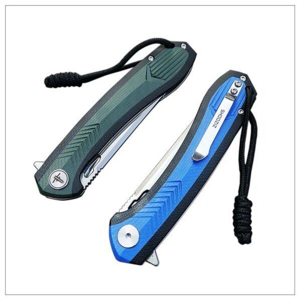 couteau pliant XUN110, couteaux de poche tactiques d'extérieur, poignée D2 en acier G10 – Image 4