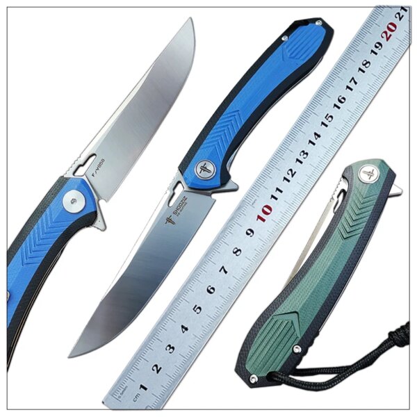 couteau pliant XUN110, couteaux de poche tactiques d'extérieur, poignée D2 en acier G10