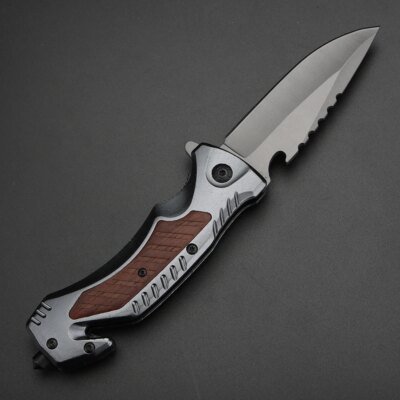 8699-fccdbd.jpg Couteau de chasse en titane gris, pliant, de survie, de poche, de grande dureté, pour le camping, EDC