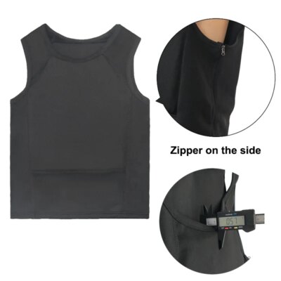 T-shirt pare-balles de niveau IIIA, léger, 9mm, arrêt dissimulé, Para FMJ & .44 Mag. JHP Gilet Pare-balles