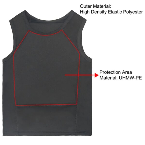 T-shirt pare-balles de niveau IIIA, léger, 9mm, arrêt dissimulé, Para FMJ & .44 Mag. JHP Gilet Pare-balles – Image 2