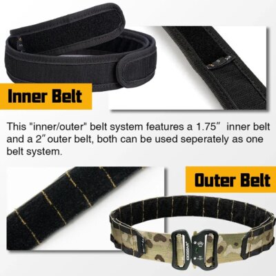 Ceinture de Combat 2 pouces pour hommes, équipement tactique, boucle MOLLE à dégagement rapide