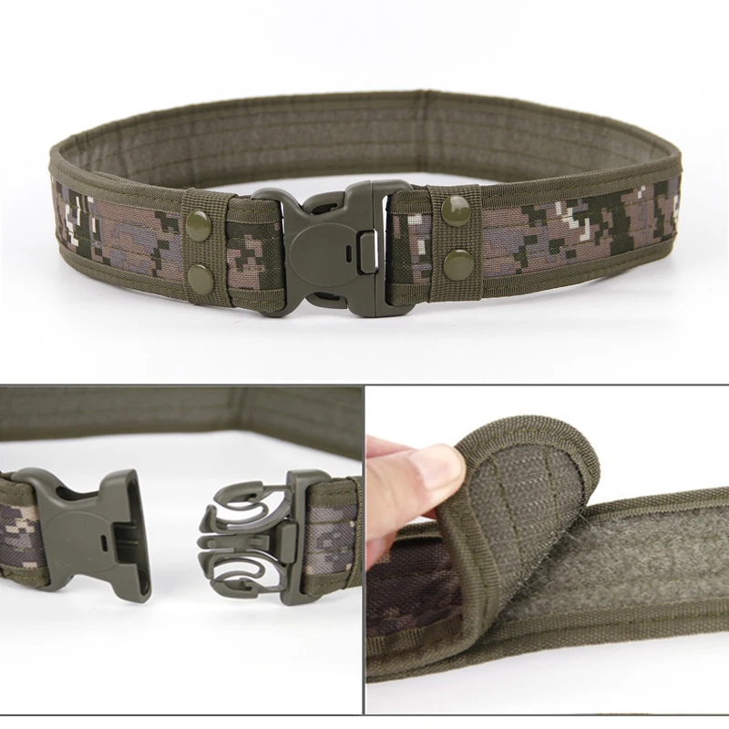 Ceinture tactique Ă dĂ©gagement rapide, Style armĂ©e, de Combat, de mode pour hommes, en toile â Image 5