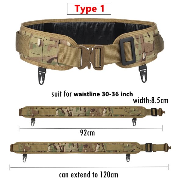 Ceinture tactique rembourrée pour Airsoft CS Molle, ceinture de Combat pour Paintball – Image 3