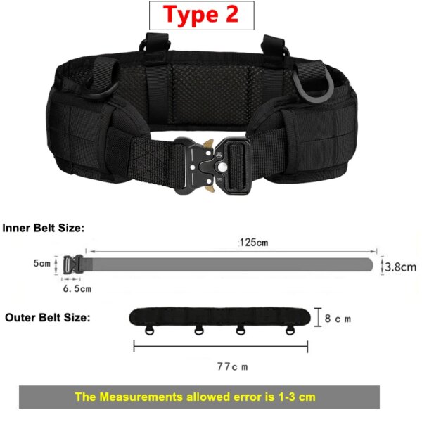 Ceinture tactique rembourrée pour Airsoft CS Molle, ceinture de Combat pour Paintball – Image 4