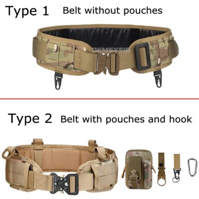9131-8c450d.jpg Ceinture tactique rembourrée pour Airsoft CS Molle, ceinture de Combat pour Paintball