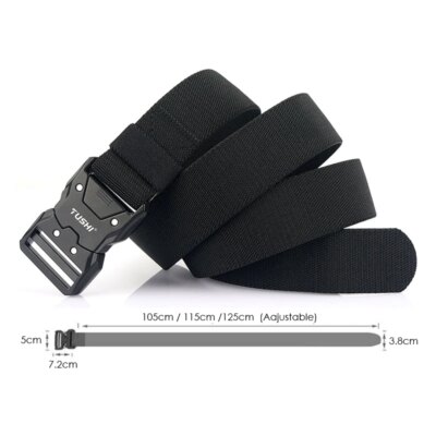 9154-d5b51f.jpg Ceinture élastique unisexe en Nylon, alliage dur, boucle à dégagement rapide, robuste, extensible