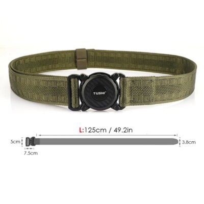 Nouvelle ceinture tactique militaire Alliage Boucle pivotante Nylon véritable, ceinture de combat de l’armée