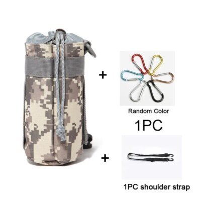 Sac de bouteille d'eau tactique Molle militaire, Camping en plein air randonnée à cordon de serrage porte-bouteille d'eau