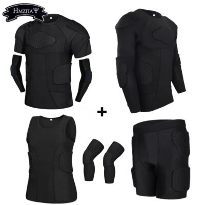 Gilet de Compression rembourré, genouillères de protection, Football, Paintball, basket-ball, patinage, Rugby, costumes Anti-collision