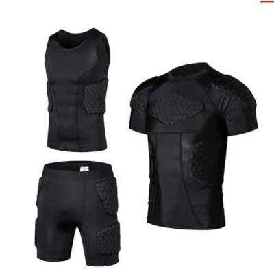 Gilet de Compression rembourré, genouillères de protection, Football, Paintball, basket-ball, patinage, Rugby, costumes Anti-collision